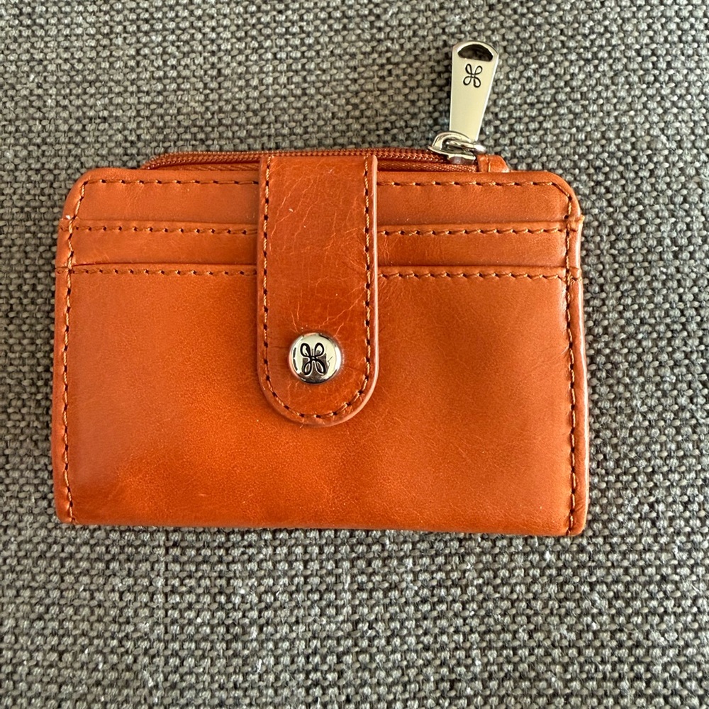HOBO Brand Orange Leather Card Wallet with Logo Snap
*NEW